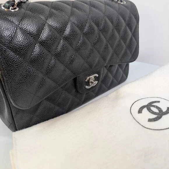 Chanel Black Caviar Classic Jumbo Double Flap Bag - Picture 16 of 16